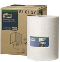 Протир. материал Tork Premium в малом рулоне со съемной втулкой 1 сл., 400 листов., белый 510137