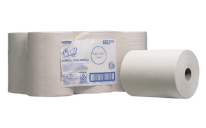 6657 Бумажные полотенца в рулонах Scott Slimroll белые однослойные (6 рулонов по 165 метров)