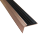Угловая алюминиевая противоскользящая накладка цвет БРОНЗА на ступени с резиновой вставкой