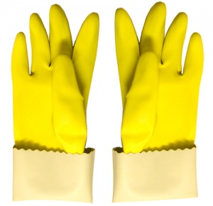Перчатки резиновые Silvers, разм. M, желтые двухслойные 1/12/144 средние 