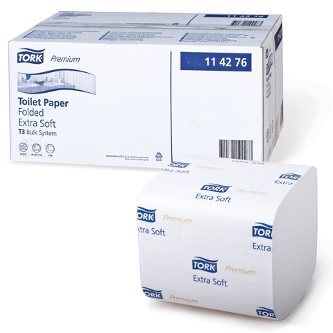 Туалетная бумага Tork Premium листовая белая 2-сл. 252л. 114276 1/30 Т3