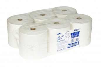 Бумажные полотенца в рулонах Scott XL, 1сл, белые, 6х354м  КС6687