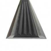Алюм. противоскол. накладка на ступени с серой резиновой вставкой 2м х 45мм х 7 мм