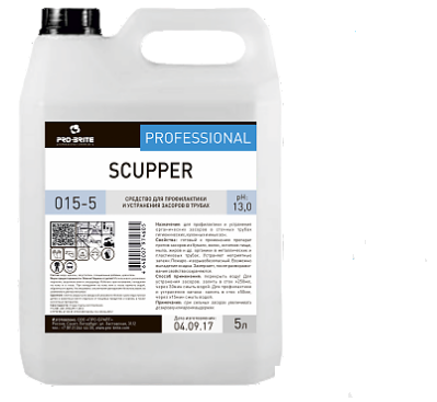 Scupper, 5л, Концентрированный гель для профилактики и устранения засоров в трубах 015-5
