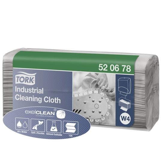 Протир. материал Tork Premium для удаления масла и жира в салфетках, серый 1-сл, 120листов 520678