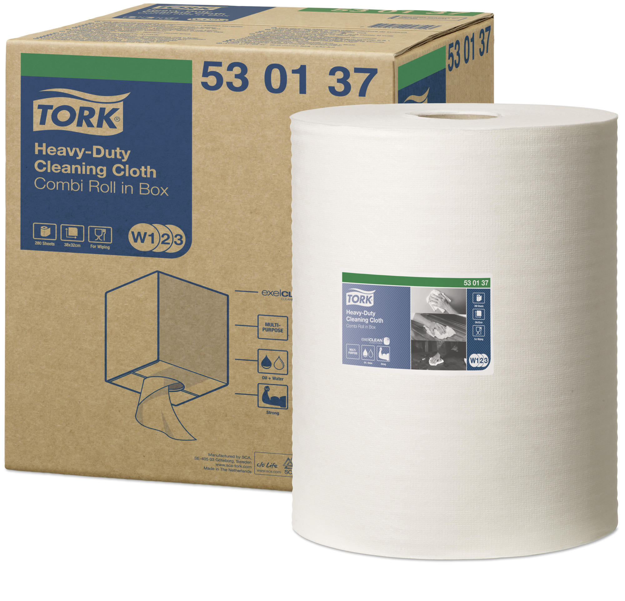 Протир. материал Tork Premium повыш. прочности в малом рулоне (съемная втулка),белый 1сл,  530137