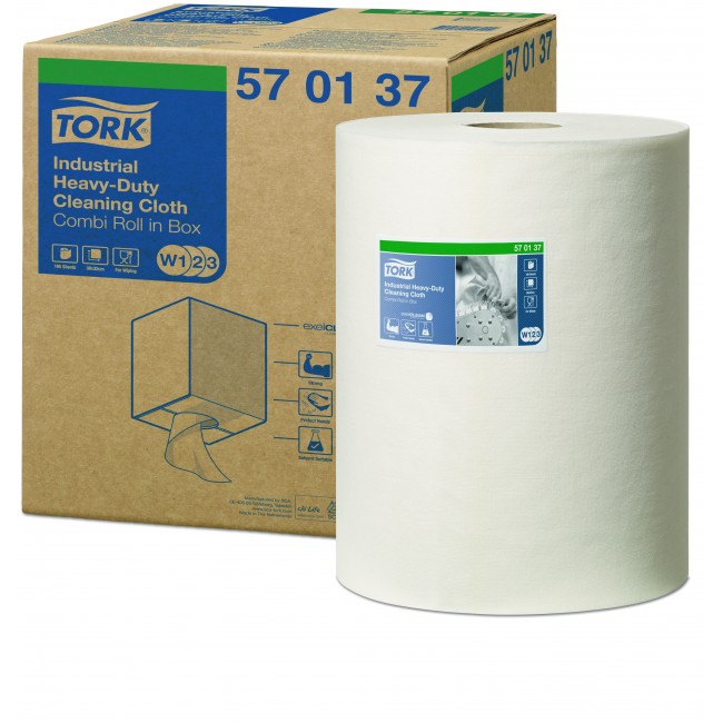 Протир. материал Tork Premium суперпрочная в малом рулоне (съемная втулка),1сл.,160лис,белый  570137