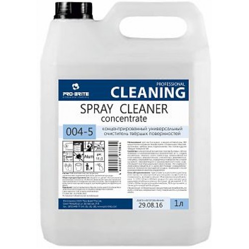 Spray Cleaner Concentrate 5л, Универсальный очиститель твердых поверхностей, арт. 004-5 Pro-brite