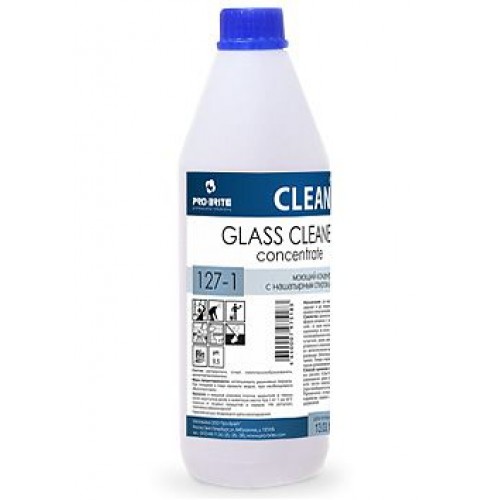 Glass Cleaner (concentrate) 1л Жидкий концентрат с нашатырным спиртом и отдушкой для стекол 127-1