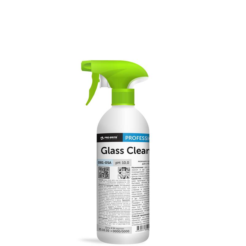 Glass Cleaner 0,5 л Жидкое средство с нашатырным спиртом и отдушкой для чистки стекол тригер 081-05