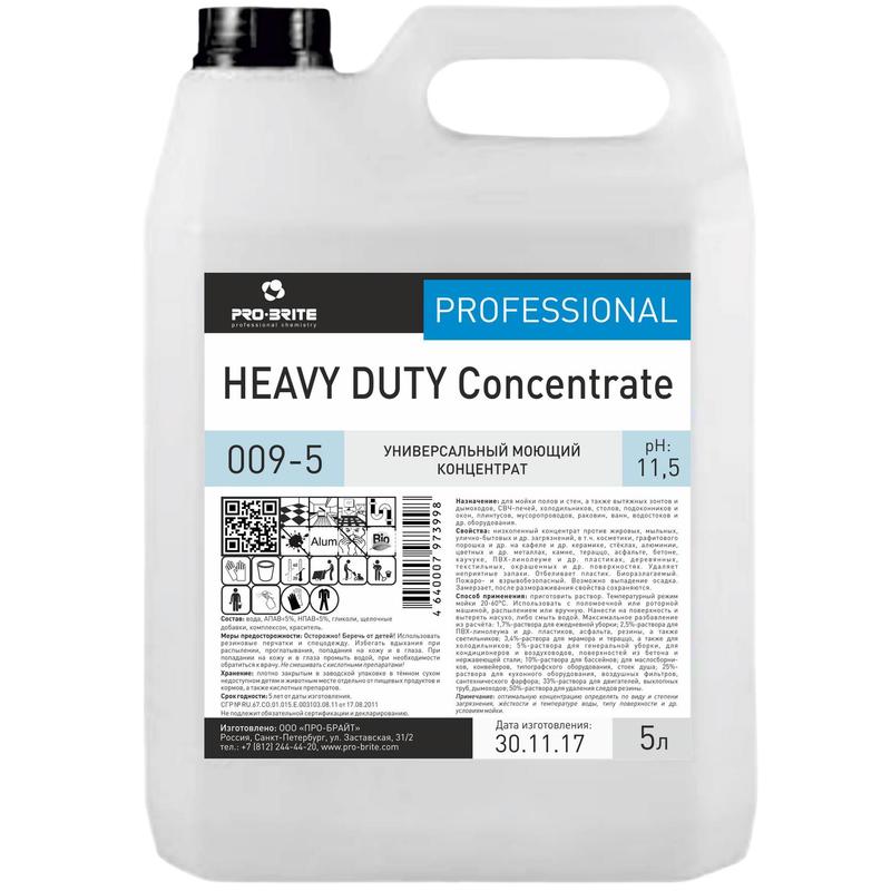 HEAVY DUTY concentrate 5л, универсальное обезжиривающее средство 009-5